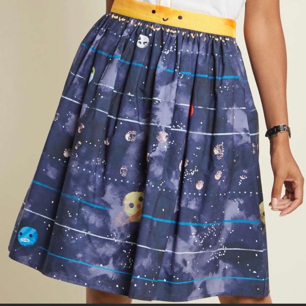 Modcloth Space Solar System A Line Skirt